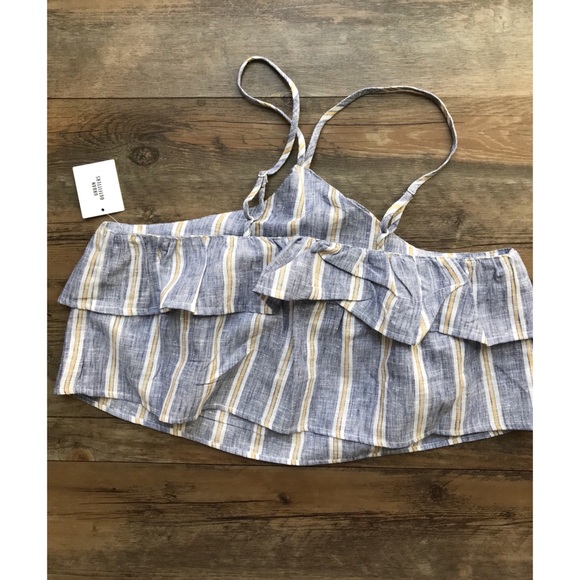 Urban Outfitters Striped Ruffle Crop Top - Picture 6 of 8